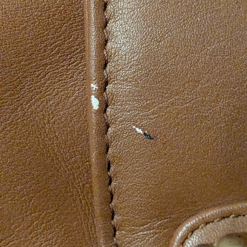 Etra Inc Brown Leather Shoulder Bag Metal Magnetic Clasp And Zipper As Is - Picture 11 of 16